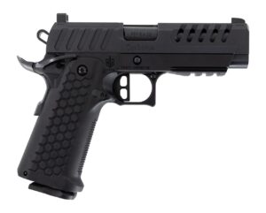 MAC 12500033 Cerberus  9mm Luger 17+1 4.40" Bull w/Target Crown Barrel, QPQ Tenifer Cerakote Optic Cut/Ported/Serrated Slide, Aluminum Grip, RMR Footprint