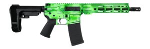 Shark Coast Tactical SCC06247AGRN-P Anime-15 Green 5.56 NATO 30+1 10.50" Black Nitride Threaded Barrel, Green Cerakote Aluminum Receiver w/Picatinny Rail, M-LOK Handguard, Black Polymer SB Tactical SB