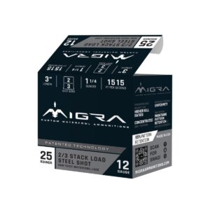Migra Steel Waterfowl Stacked Shotshell 12ga 3" 1-1/4 oz 1515 fps #2 25/ct