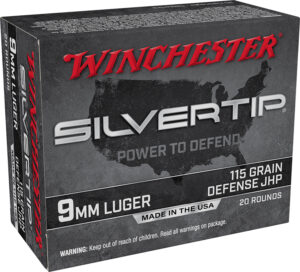 Winchester Ammo W9MMST Silvertip 9mmLuger 115gr Silvertip Jacket Hollow Point 20 Per Box/10 Case